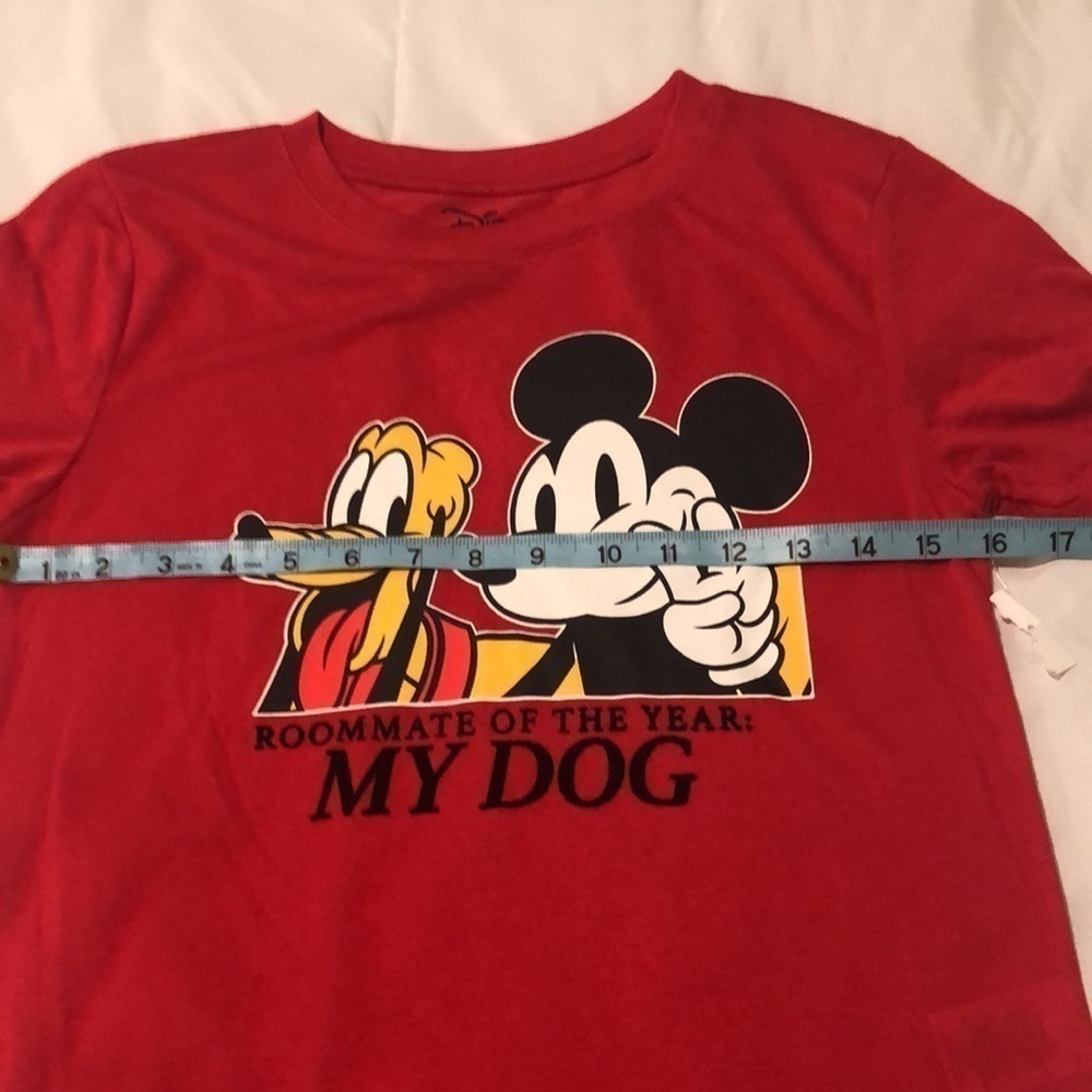 NWT Disney red T-shirt with Mickey and Pluto - Picture 4 of 5